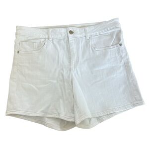 Pilcro and the letterpress Script Women's White Denim Shorts